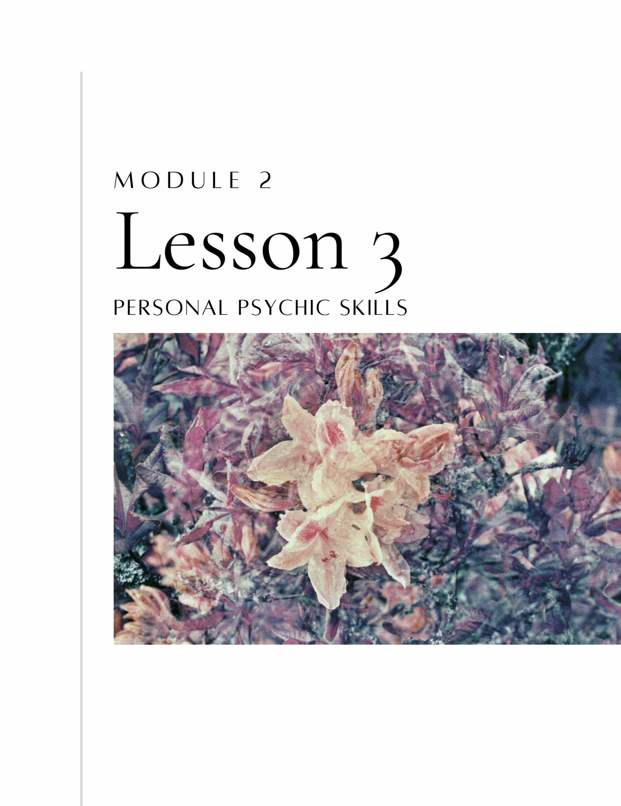 Lesson 2 Module 3 Your Personal Psychic Skills with flowers for exploration and self-discovery