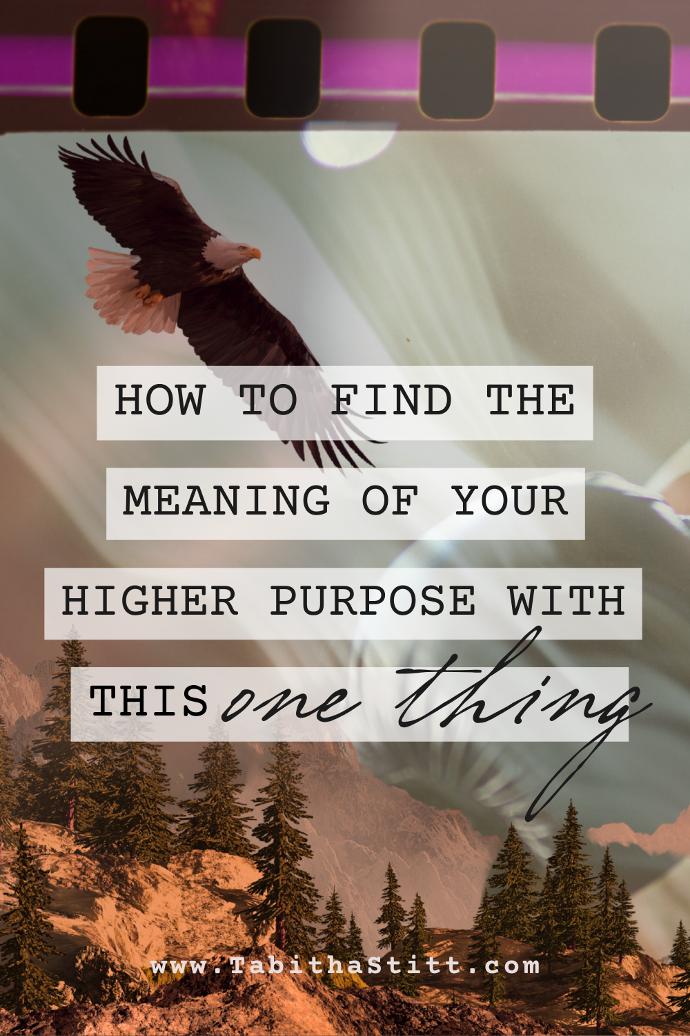 How to Find the Meaning of Your Higher Purpose with This One Thing on The Podcast, The Self-Help Psychic with Tabitha Stitt showing an Eagle for Leadership and a True Inspired and Soaring Mission