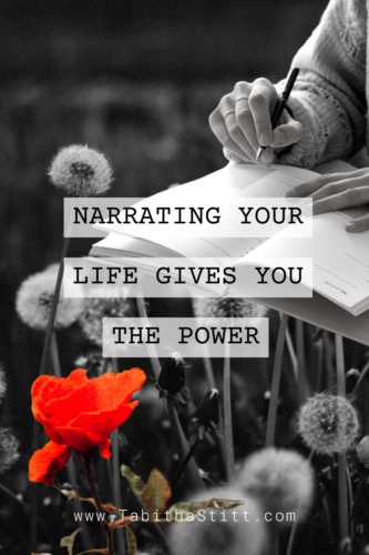 Narrating your life gives you the power from the self help psychic podcast with Tabitha Stitt displaying a red poppy flower for true inner power and peace