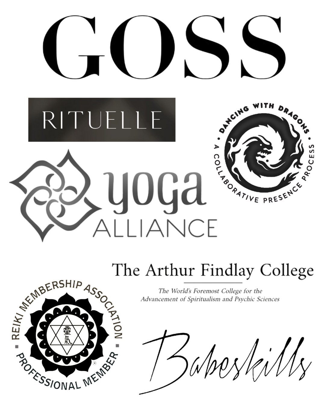 A photo collage of the brands that Tabitha Stitt has been associated with, worked with or seen in professionally