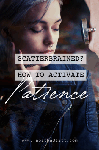 Scatterbrained? Here's how to activate patience, with a young gal closing her eyes and calmly breathing through